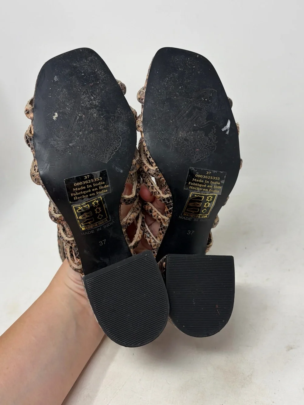Free People Women's Colette Python Strap Heel Sandal Size 37 or US 7
